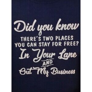 Men's SS T-Shirt Graphic Sarcastic Funny Navy Sz L Tall Hanes Beefy-Tee New